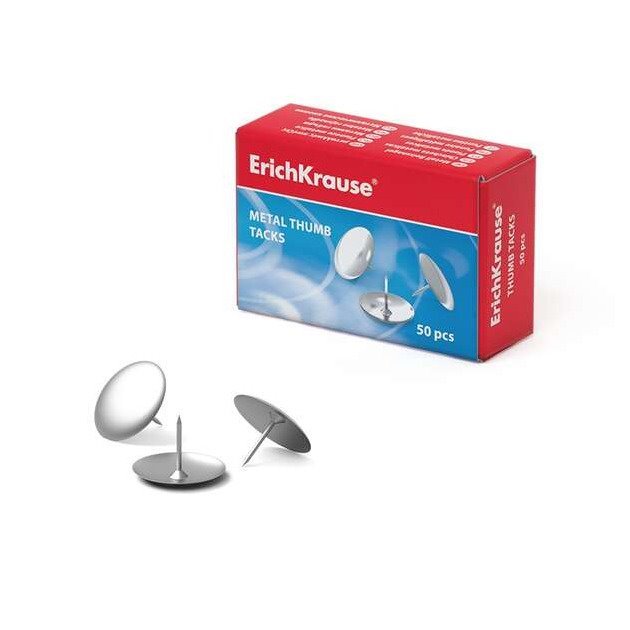 Pioneses metálicos niquelados Erichkrause - 50 unidades