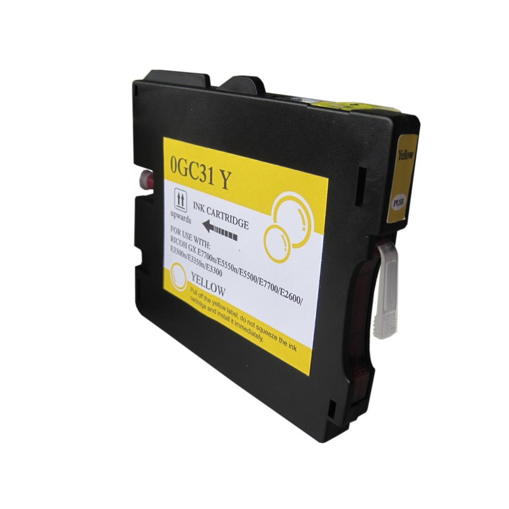 Tinteiro compatível ricoh gc31y amarelo tinta pigmentada 405691