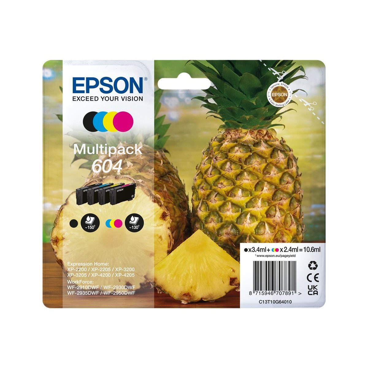 Pack 4 tinteiros originais Epson 604 (C13T10G64010)