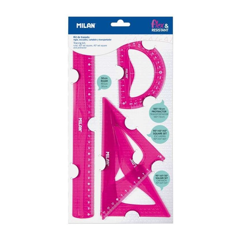 Conjunto Geometria Flexível Milan - 4 Peças / Rosa