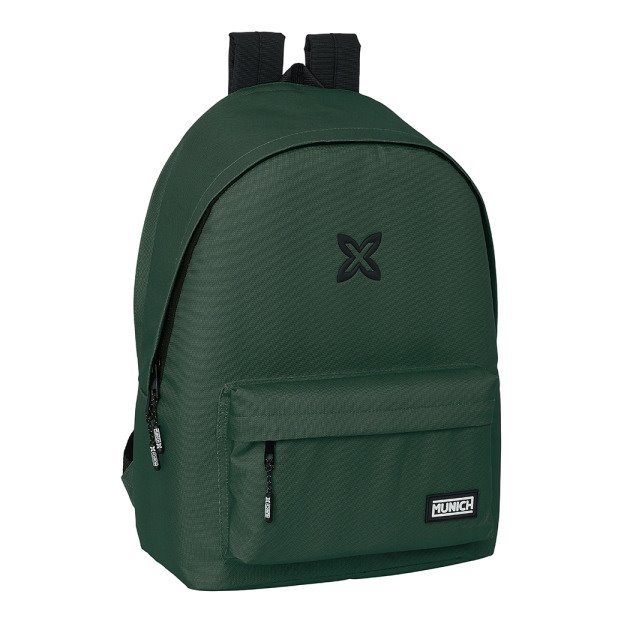 Mochila Safta Munich Básicos para Portátil 15.6 - Conector USB - 2 Compartimentos - 31x44x18cm - Verde