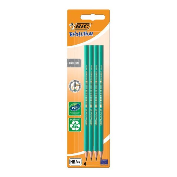 Pack 4 lápis de grafite Bic Evolution Original