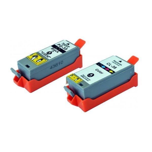 Pack 2 tinteiros compatíveis Canon PGI35 e CLI36