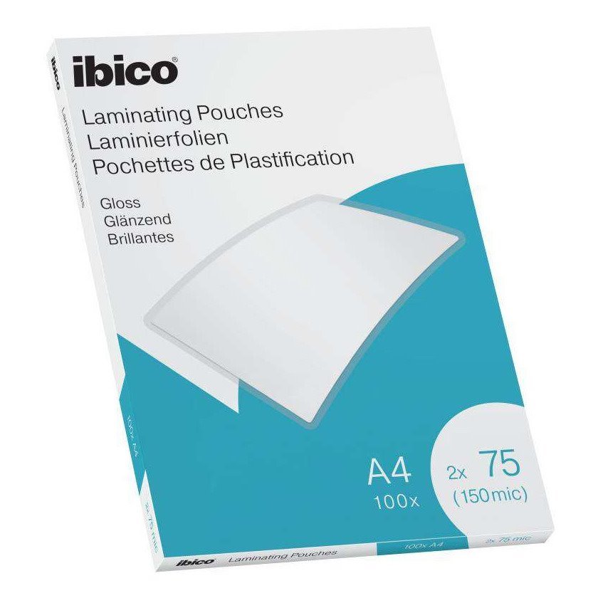 Bolsas de plastificação Ibico - A4 / 75 mícrons / brilhantes / 100 unidades