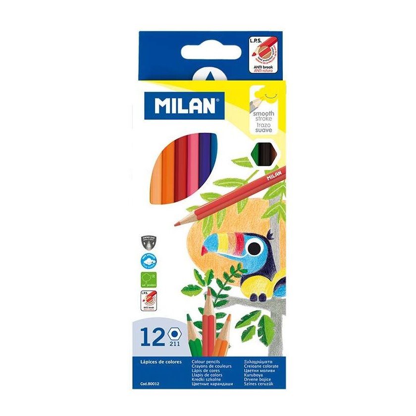 Pack 12 lápis de cor Milan