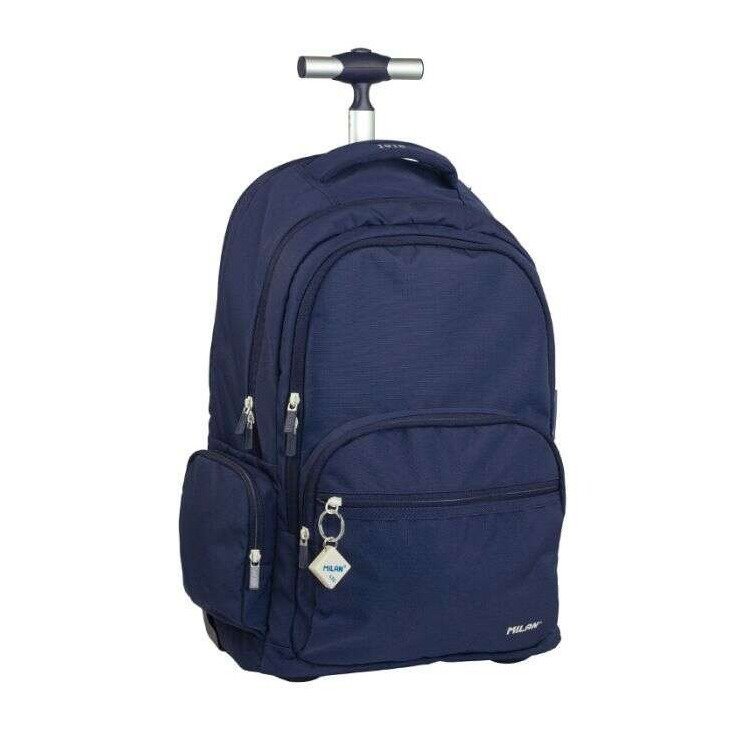Mochila escolar com rodas Milan Serie 1918 - 25L / Azul escuro
