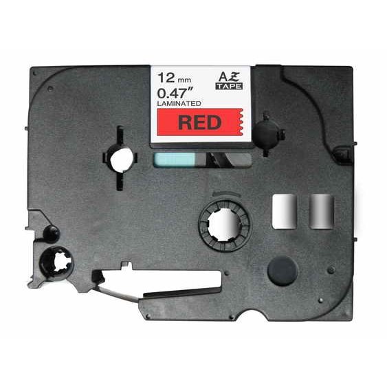Fita laminada compatível Brother tze431 - texto preto / fundo vermelho - 12mm x 8m