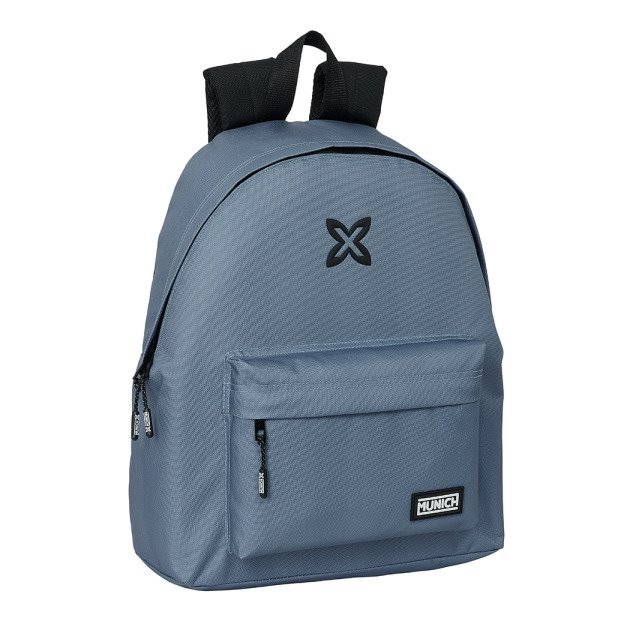 Mochila Safta Munich Básicos com Asa de Mão - 33x42x15cm - Cinzento