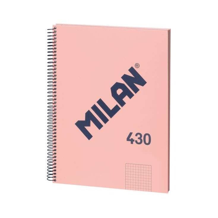 Caderno espiral Milan Serie 1918 - A4 / quadriculado / 80 folhas / rosa