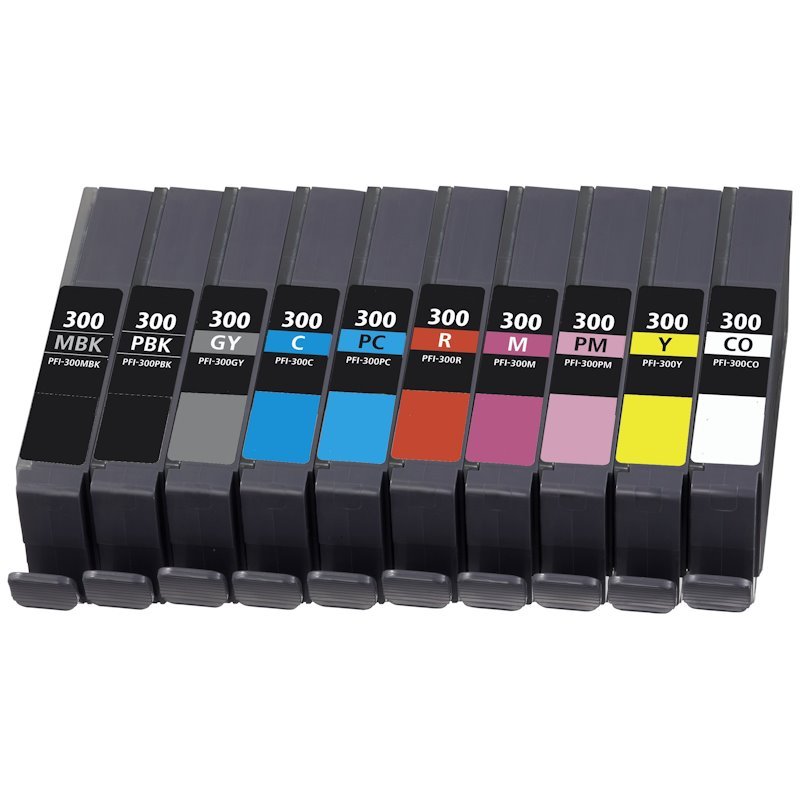 Pack 10 tinteiros compatíveis Canon PFI300