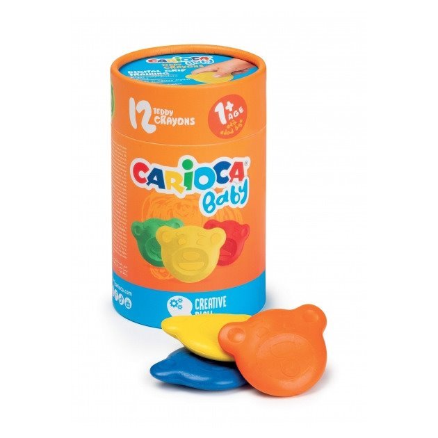 Pack 12 ceras coloridas Carioca Teddy Crayons Baby 1+