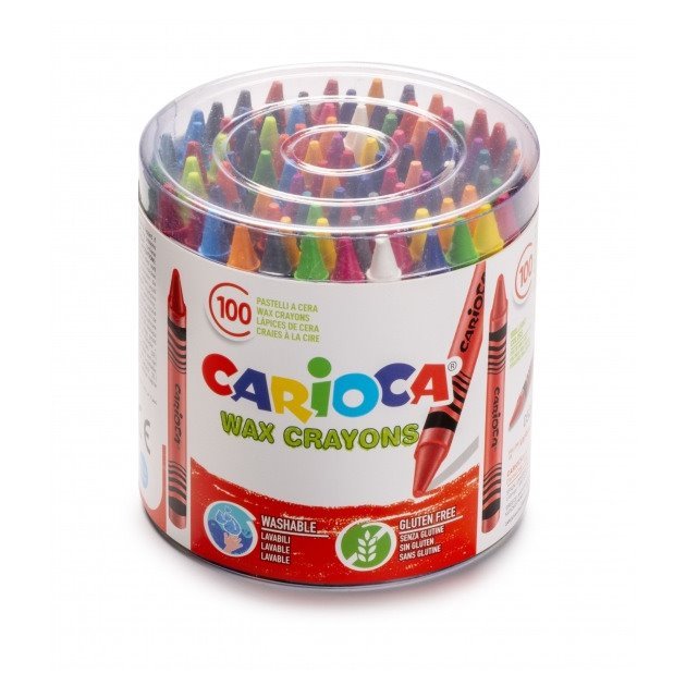 Pack 100 Lápis de cera Pastel Carioca - Corpo de 8mm