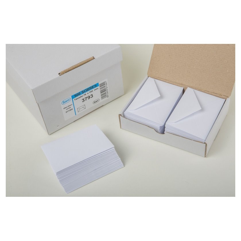 Envelopes Mini Sam 70x105mm - branco / papel 90g / 100un