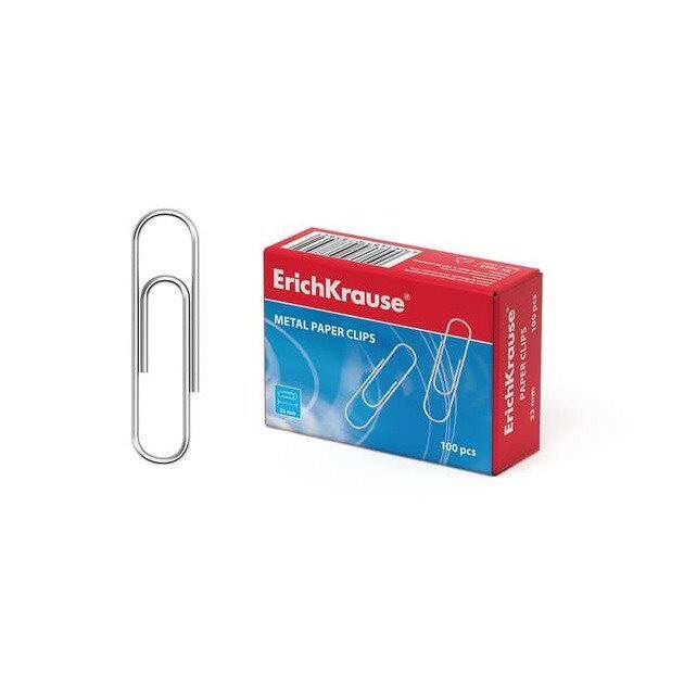 Clipes metálicos Erichkrause - 33mm / 100 unidades