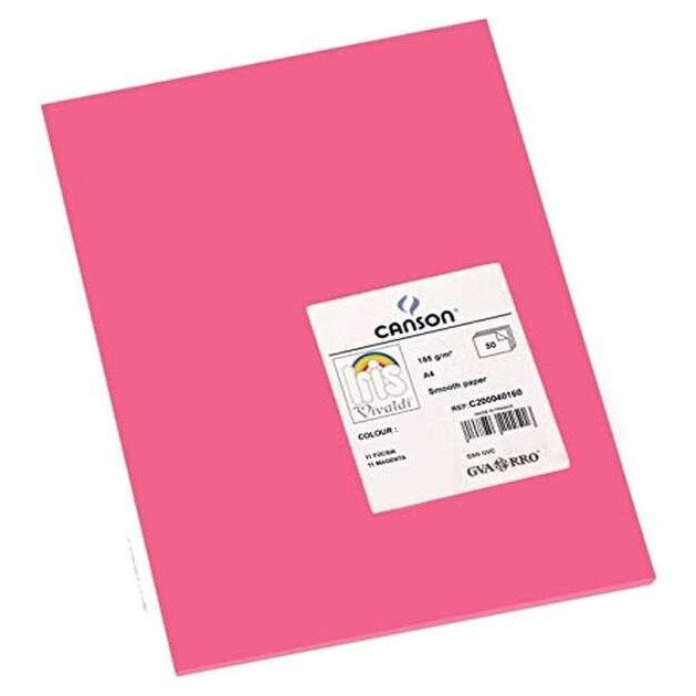 Pack de 50 Cartolinas Canson Iris - 185 g/m2 / A4 / Fúcsia
