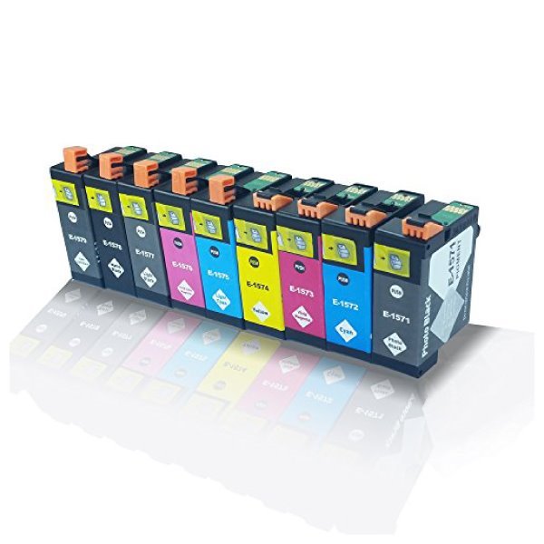 Pack 9 tinteiros compatíveis Epson T1571 - T1579
