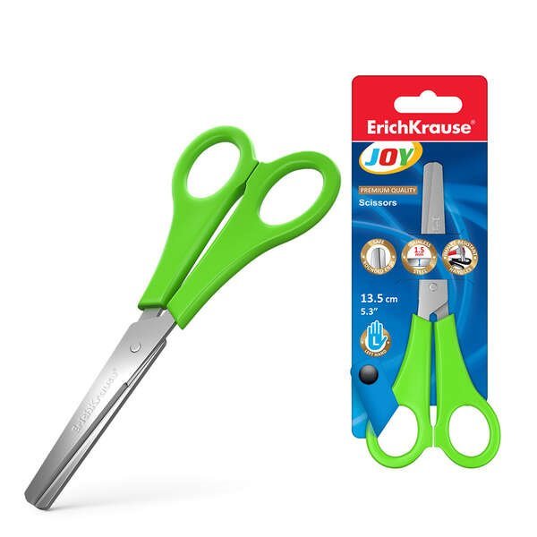 Tesoura de pontas redondas para esquerdinos - Erichkrause Joy