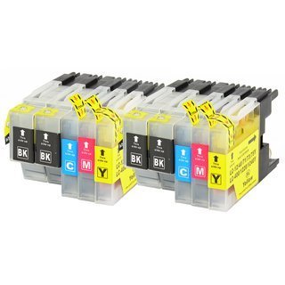 Pack 10 tinteiros compatíveis Brother LC1220 / LC1240 (CMYK)