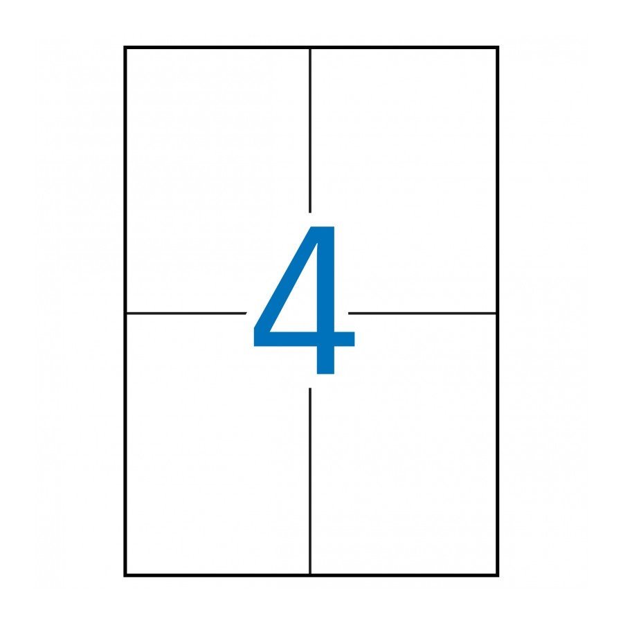 Etiquetas permanentes Apli 105 x 148 mm (500 folhas / 4 por folha)