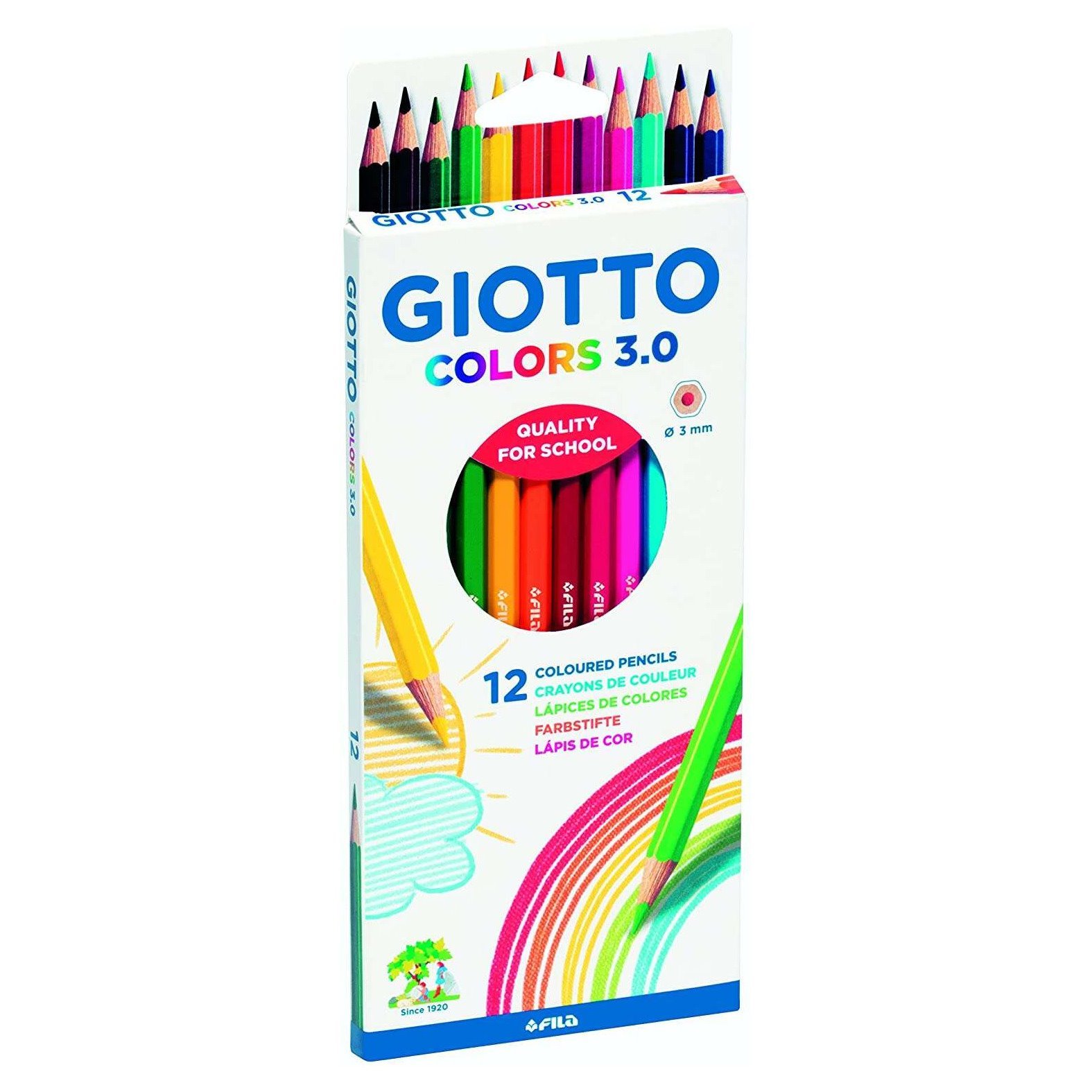Pack 12 lápis de cor Giotto Colors 3mm