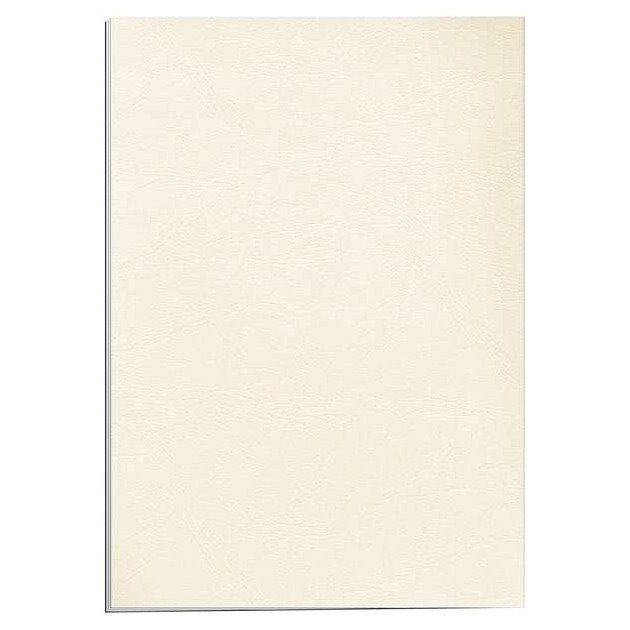 Pack de 100 capas de encadernação Fellowes – cartão simil pele delta couro / A4 / 250 g / marfim