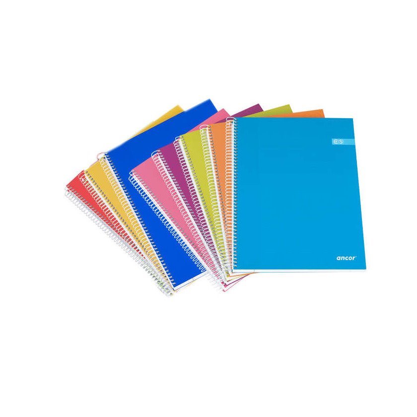 Caderno espiral Ancor Classic Stripes - Fólio / pautado / 80 folhas / cores sortidos