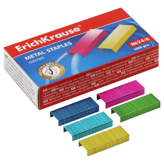 Agrafos coloridos 24/6 - Erichkrause 