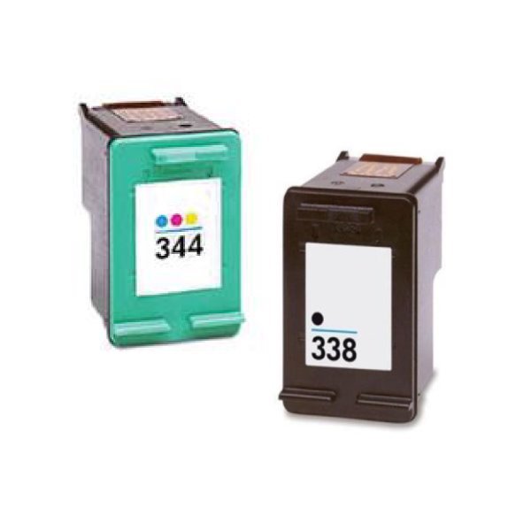 Pack 2 Tinteiros compatíveis Hp 338 preto + Hp 344 cores