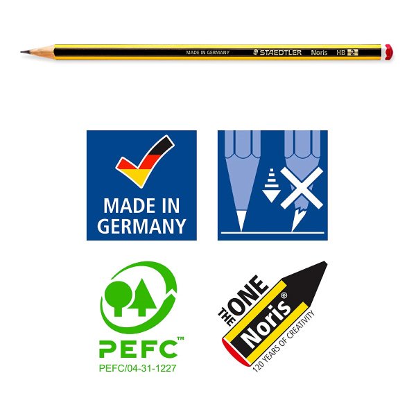 Pack 8 lápis de grafite - borracha e afia Staedtler Noris 120