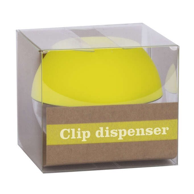 Dispensador de clipes Apli Fluor Collection - inclui 50 clipes amarelo fluorescente 28mm