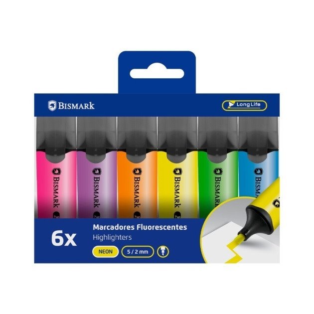 Pack 6 marcadores fluorescentes Bismark - Néon sortidos