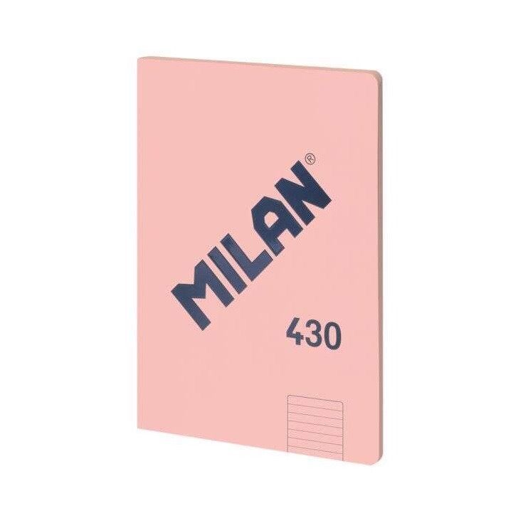 Caderno colado Milan Serie 1918 - A4 / pautado / 48 folhas / rosa