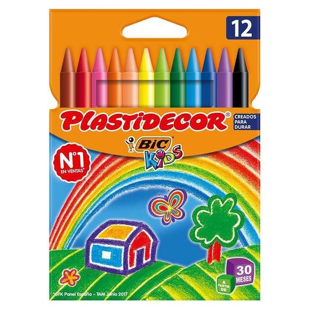 Pack 12 Lápis de cera Bic Kids Plastidecor