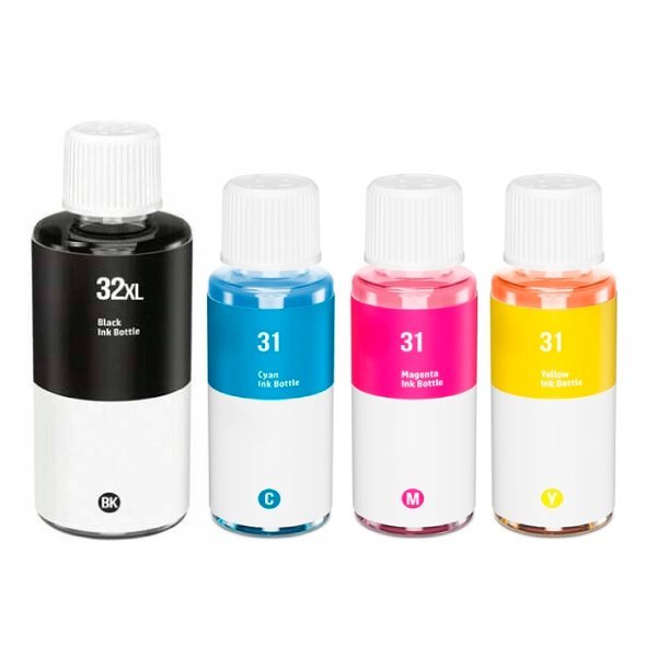 Pack tinta compatível Hp 32xl preto + Hp 31 cores