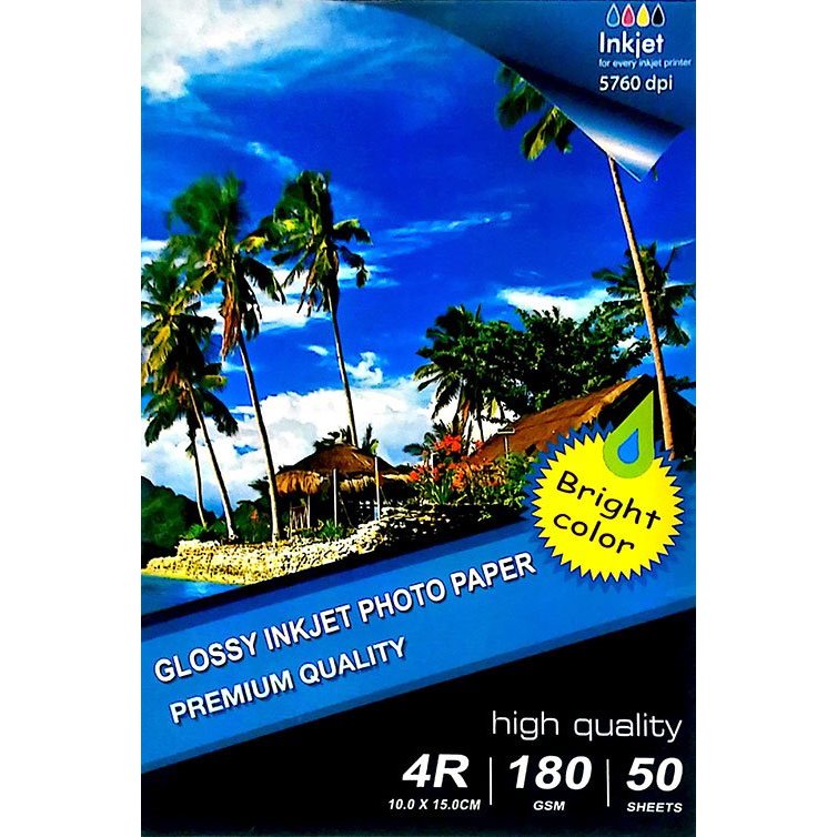 Papel fotográfico jato tinta 10x15 Super Brilhante (180g / 50 folhas)