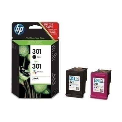 Pack 2 tinteiros originais HP 301 preto e cores (CR340EE/N9J72AE)
