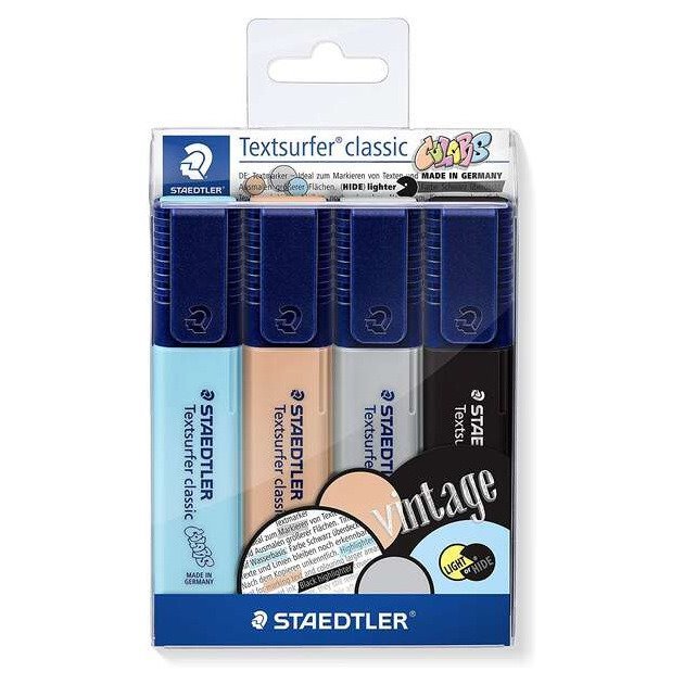 Pack 4 marcadores fluorescentes Staedtler Textsurfer Classic 364 - Cores sortidas