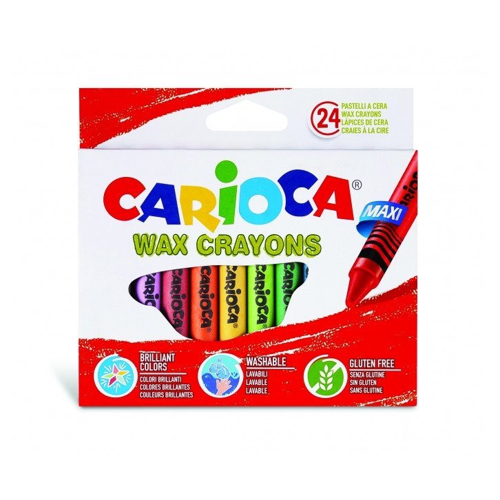 Pack 24 Lápis de cera Carioca Maxi - Corpo de 12mm