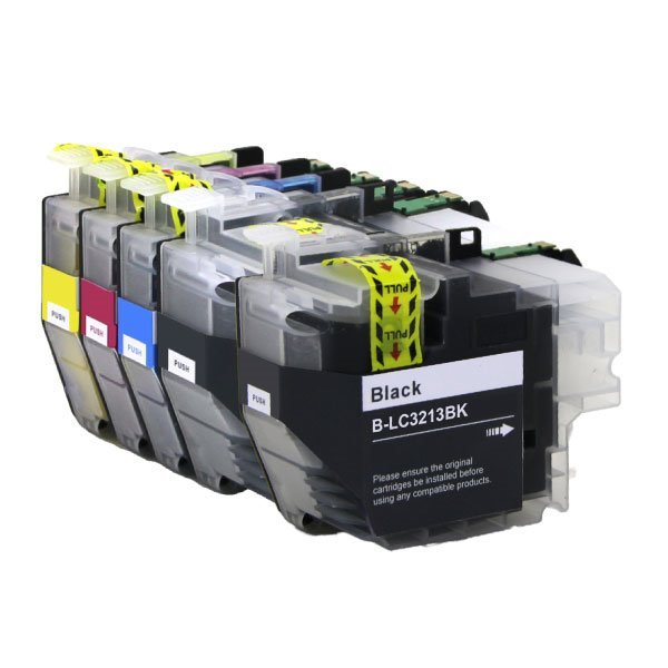 Pack 5 tinteiros compatíveis Brother LC3213 / LC3211 (CMYK)