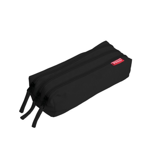 Estojo escolar Enri - 3 compartimentos / Preto