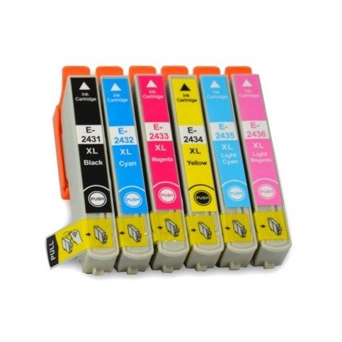 Pack 6 Tinteiros compatíveis Epson 24xl T2431/2/3/4/5/6 (CMYK)