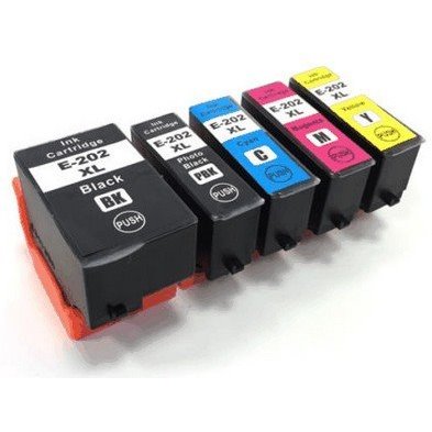 Pack 5 tinteiros compatíveis Epson 202XL (C13T02G74010)