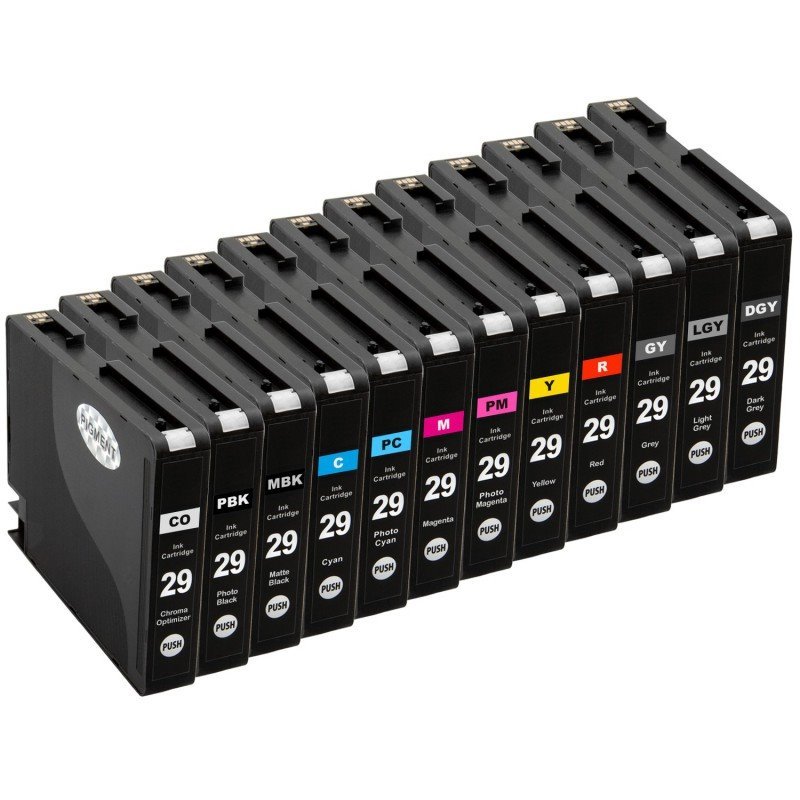 Pack 12 tinteiros compatíveis Canon PGI29