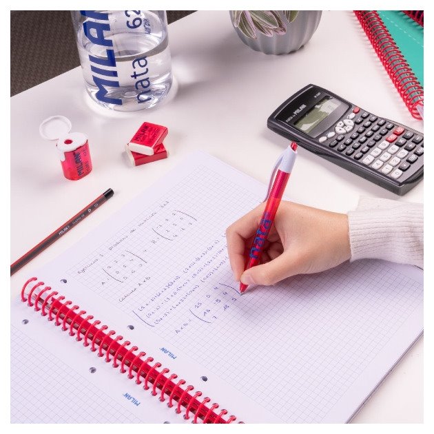 Caderno quadriculado Milan Nata 624 - Espiral / A4 / 80 folhas / Azul