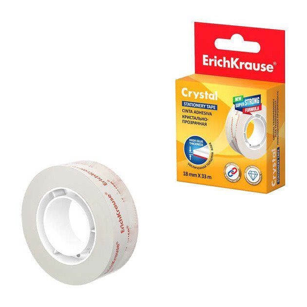Fita Adesiva transparente 18mmx33m - ErichKrause Crystal