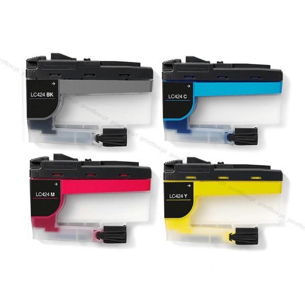 Pack 4 tinteiros compatíveis Brother LC424 (LC424VAL)