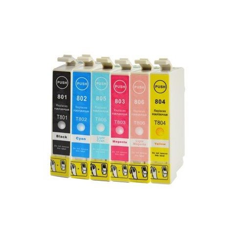 Pack 6 Tinteiros compatíveis Epson T0801/2/3/4/5/6 (CMYK)