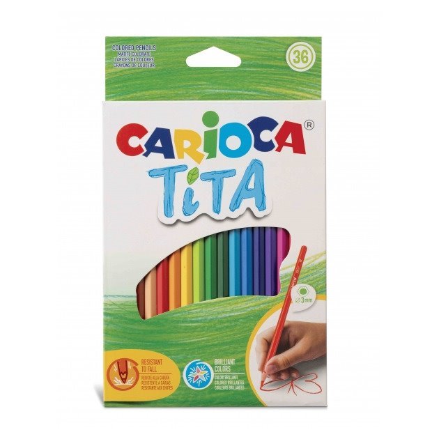 Pack 36 lápis de cor carioca tita - cores sortidas