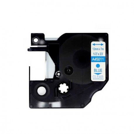 Fita compatível Dymo D1 45011 azul / transparente - 12mm x 7m (S0720510)