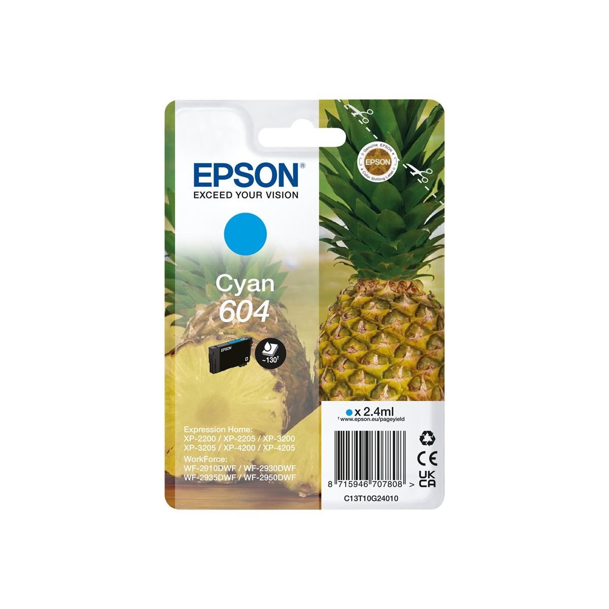 Tinteiro original Epson 604 ciano (C13T10G24010)
